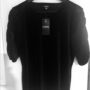 NWT Chaps Large velvet shirt with sleeve detail